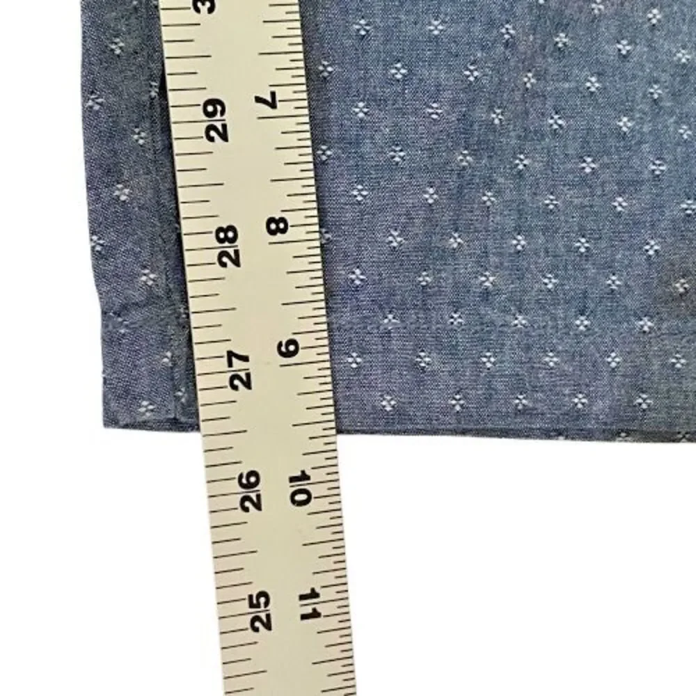 Old Navy Womens Shorts Core Slim Size 28 Chambray Check 4-Pocket